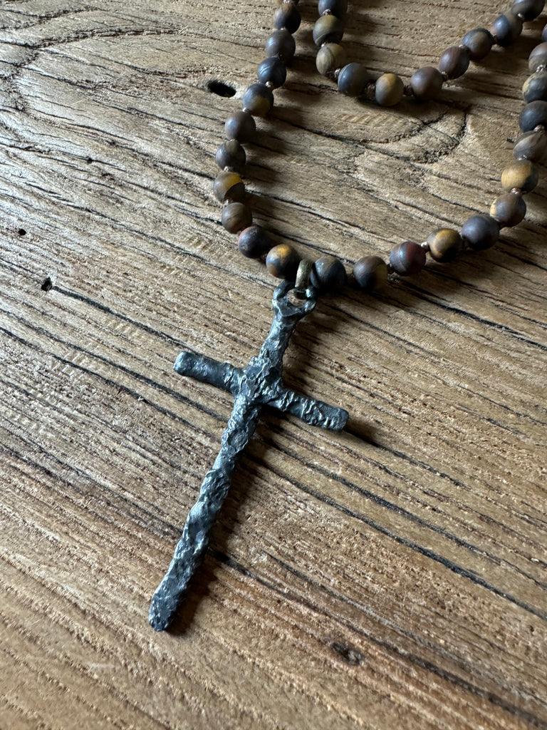 Rustic Wrap Cross Necklace