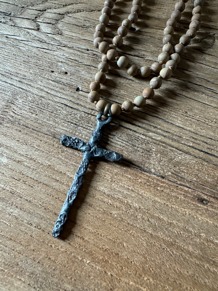 Rustic Wrap Cross Necklace
