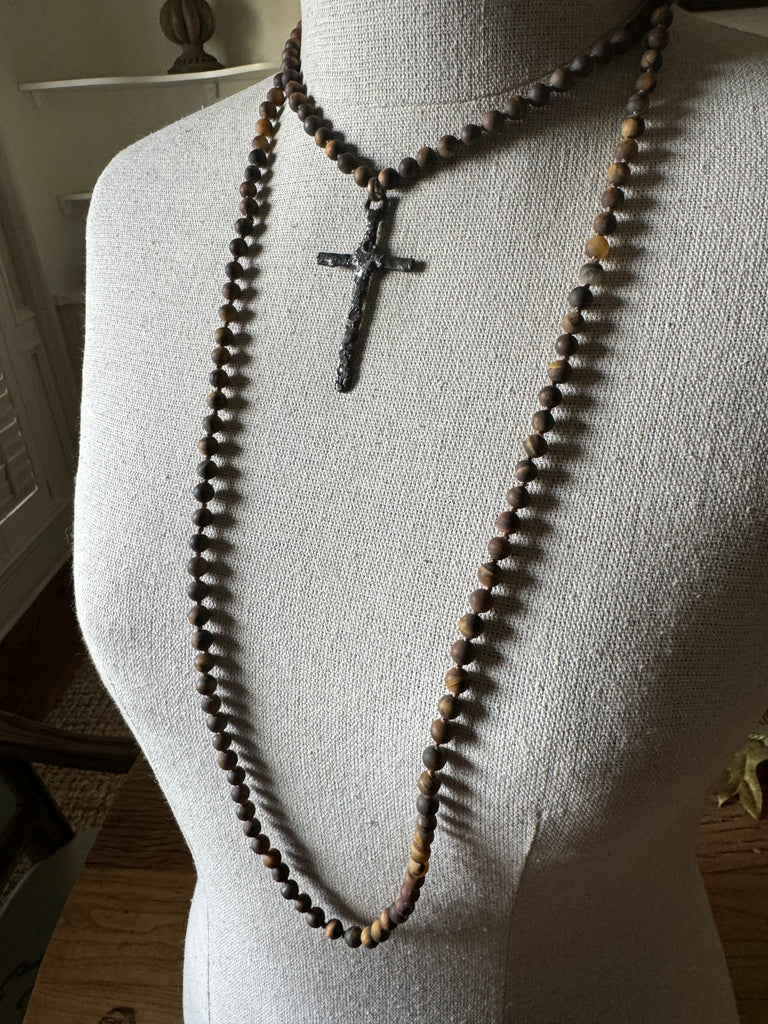Rustic Wrap Cross Necklace
