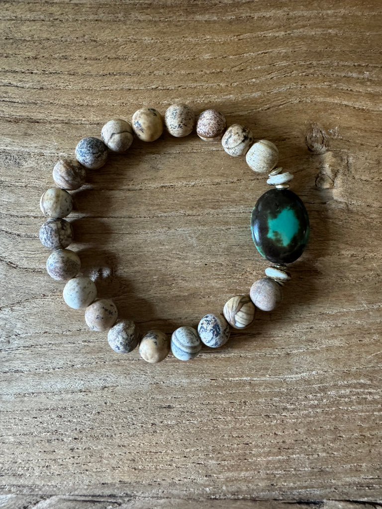 Funky Handbeaded Stretch Bracelet