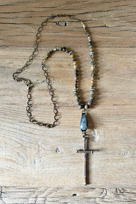 Artisan Cross Tiger’s Eye  Necklace