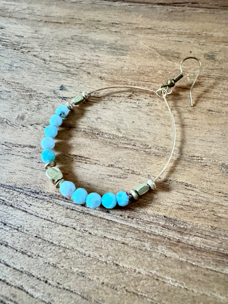 Larimar Hoop Earrings