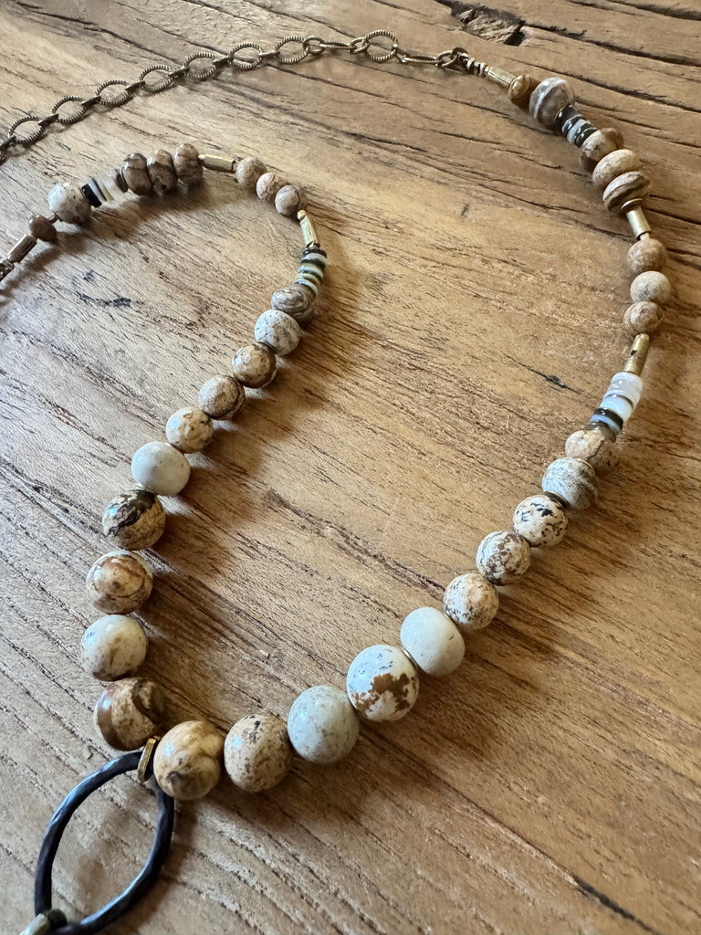 Jasper Artisan Cross Necklace