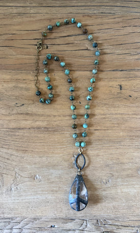 Turquoise Handsoldered Peace Necklace