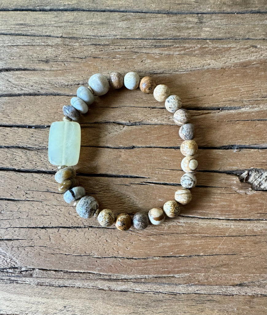 Harmony in Stone Handbeaded Stack Bracelets