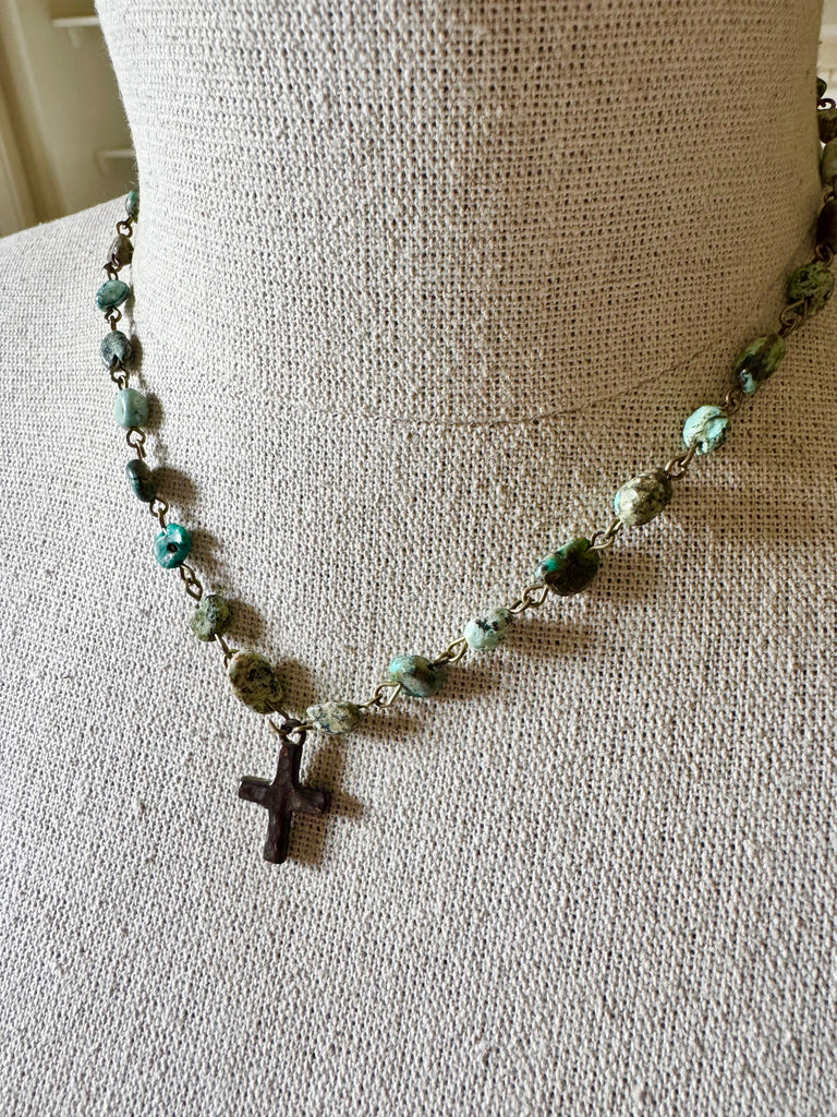 Turquoise Grace Cross Necklace