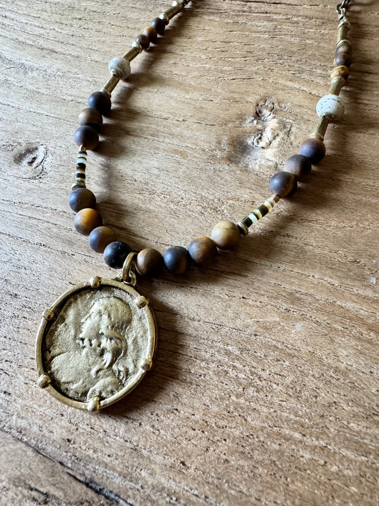Joan of Arc Tiger’s Eye Necklace