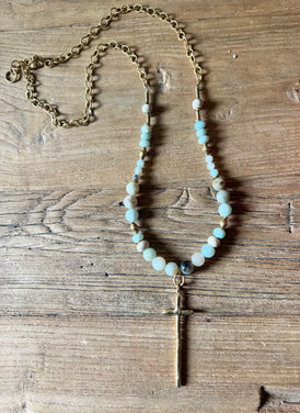 Morning Tide Cross Necklace
