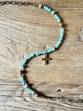 Larimar Cross Necklace