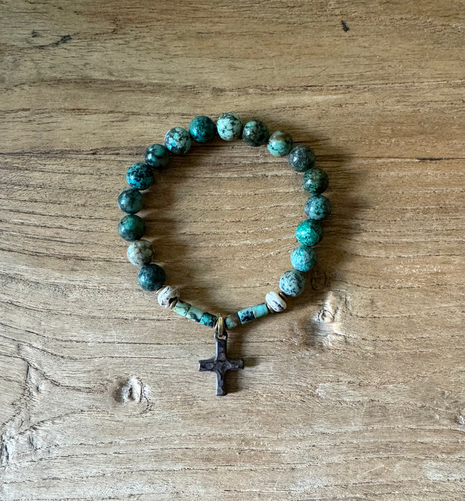 Turquoise Soul Handbeaded Stretch Bracelet