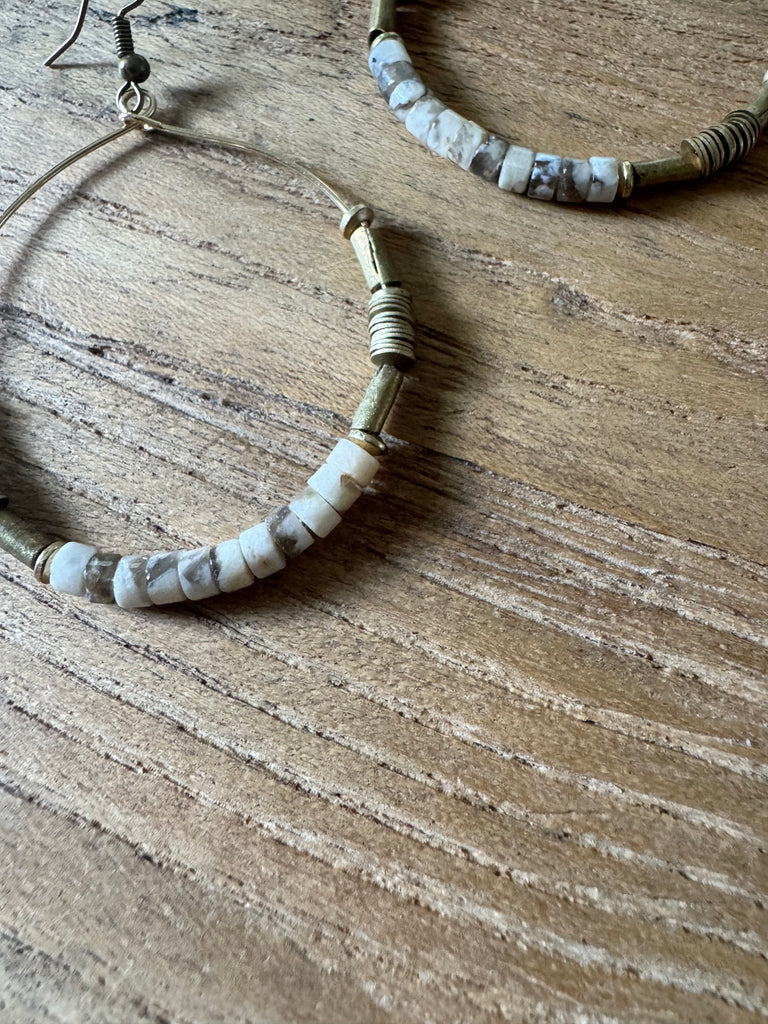 Sand & Stone Hoop Earrings