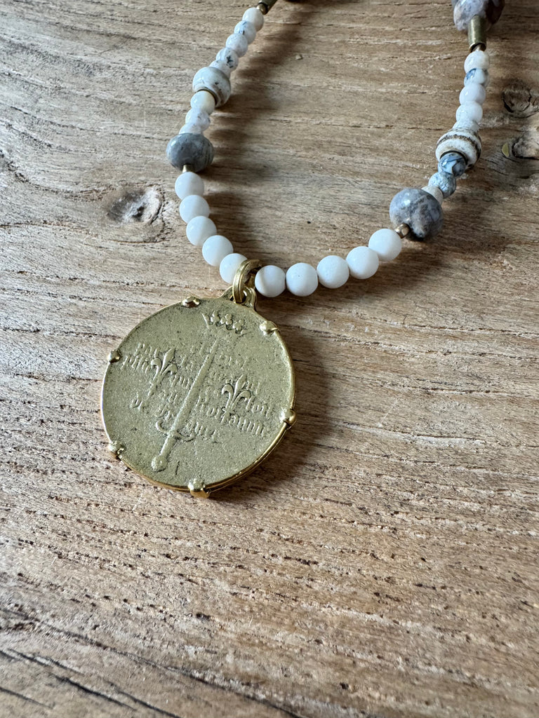 Joan of Arc Handbeaded Necklace