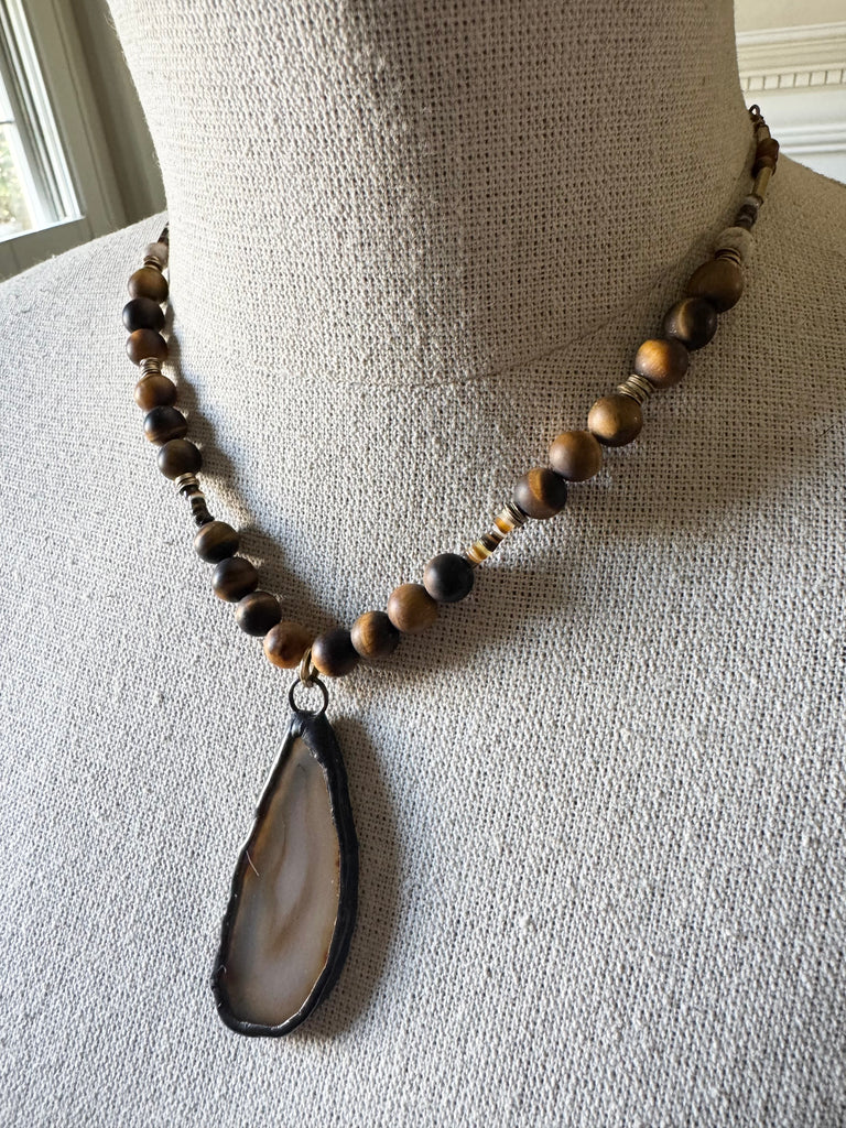 Matte Tiger Eye Agate Necklace