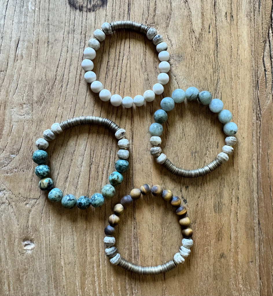 Earth and Ocean Handbeaded Bracelets