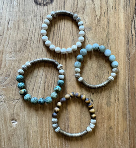 Earth and Ocean Handbeaded Bracelets
