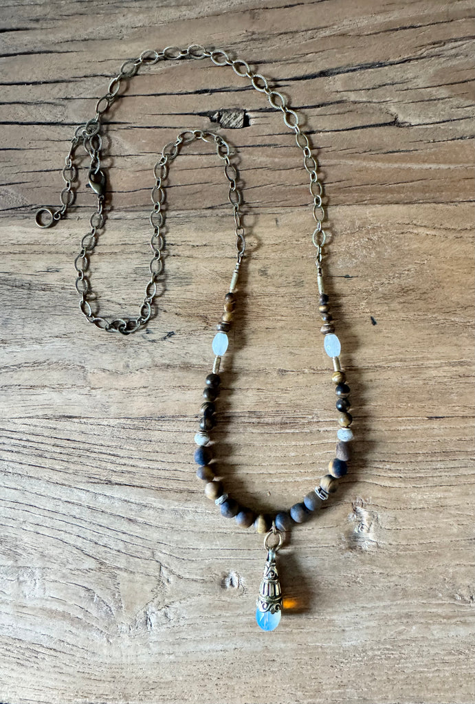 Tiger’s Eye Tibetan Opalite Necklace