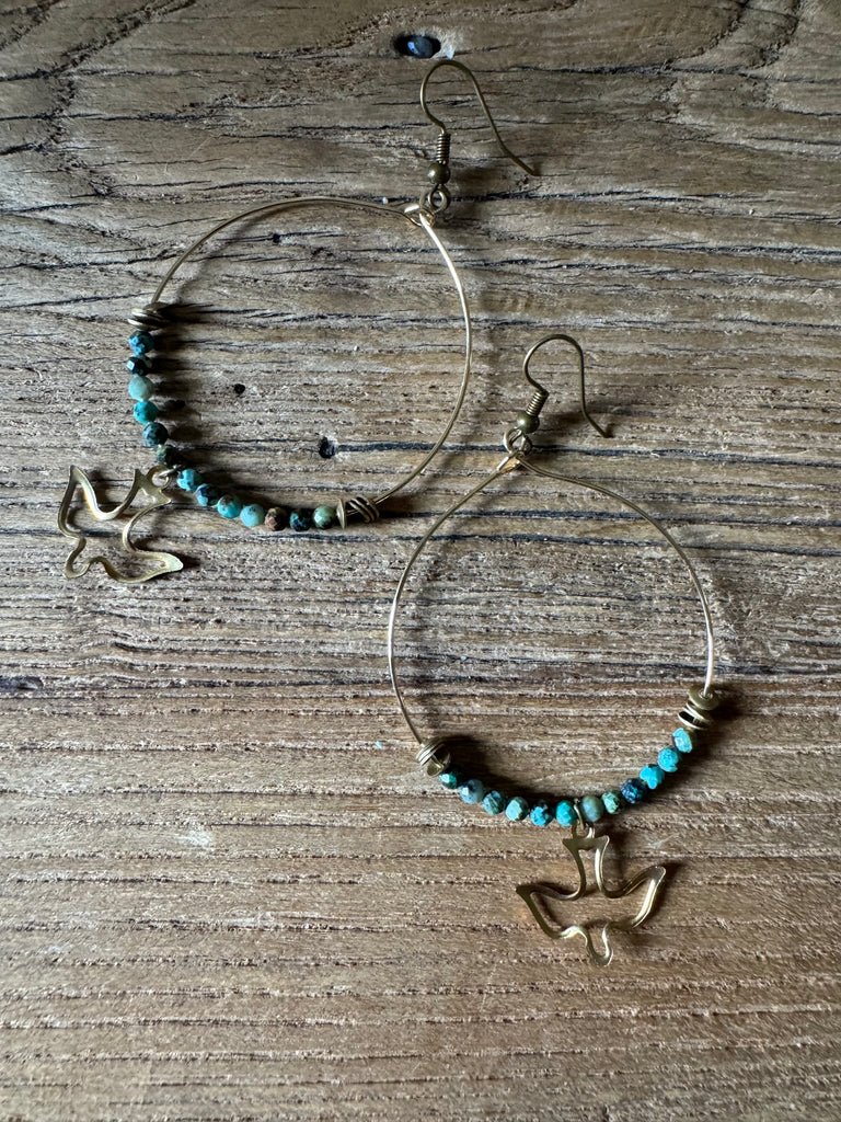 Turquoise Dove Earrings