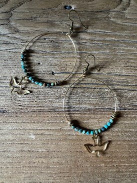 Turquoise Dove Earrings