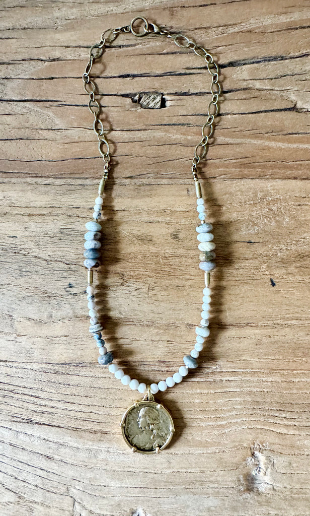 Joan of Arc Handbeaded Necklace