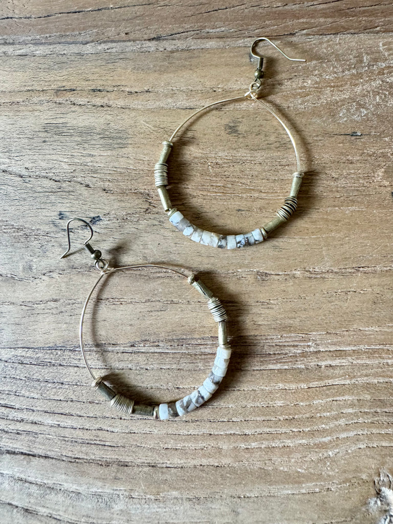 Sand & Stone Hoop Earrings