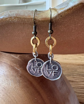 Sterling Silver Love Earrings