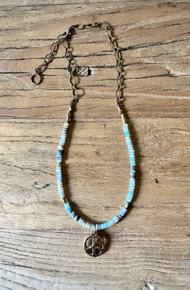 Amazonite Funky Peace Necklace
