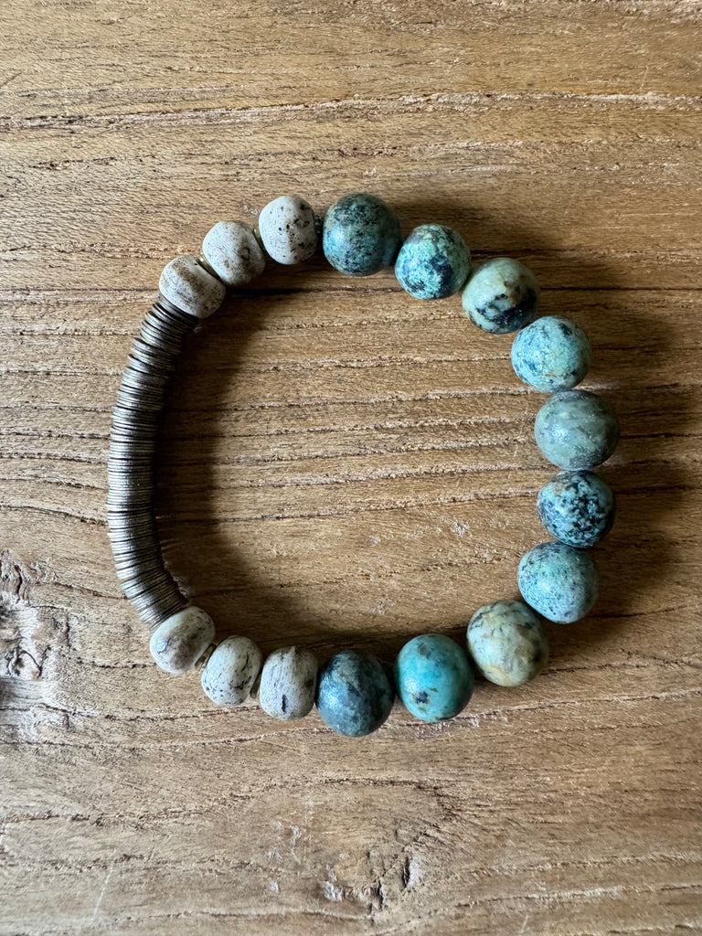 Earth and Ocean Handbeaded Bracelets