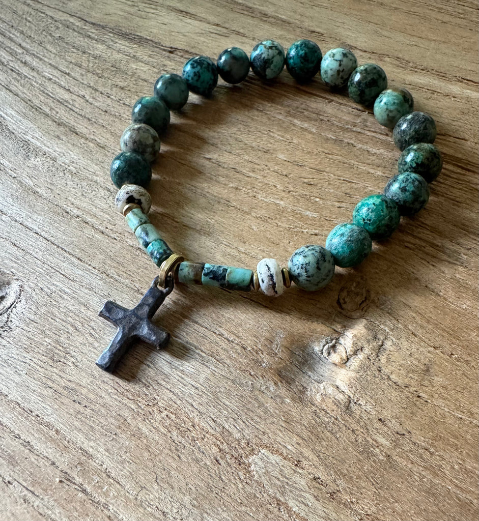 Turquoise Soul Handbeaded Stretch Bracelet