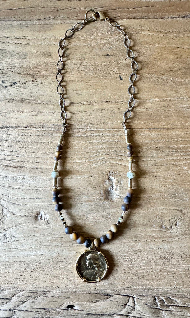 Joan of Arc Tiger’s Eye Necklace