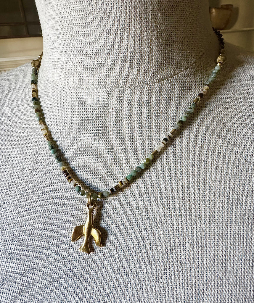 Peace Dove Turquoise Necklace