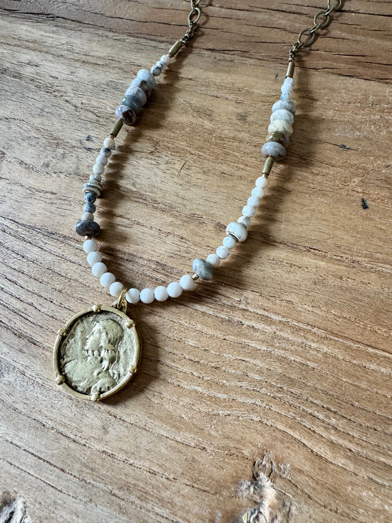 Joan of Arc Handbeaded Necklace