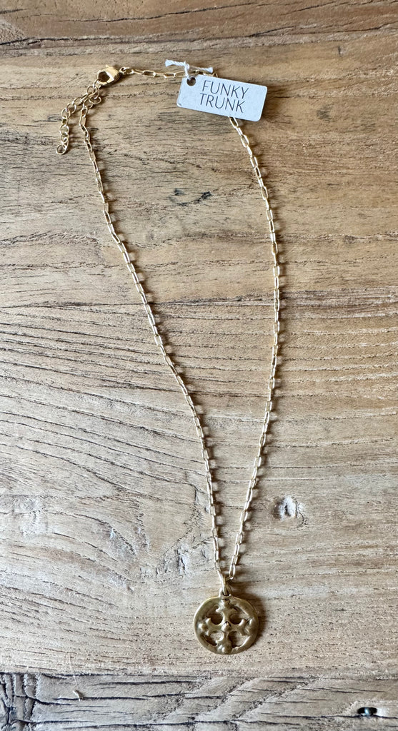 Ancient Cross Medallion Necklace