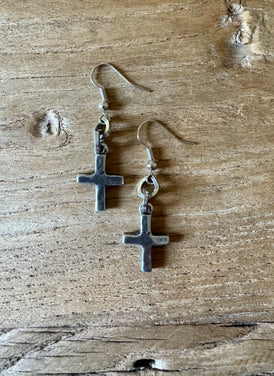 Pewter Cross Earrings