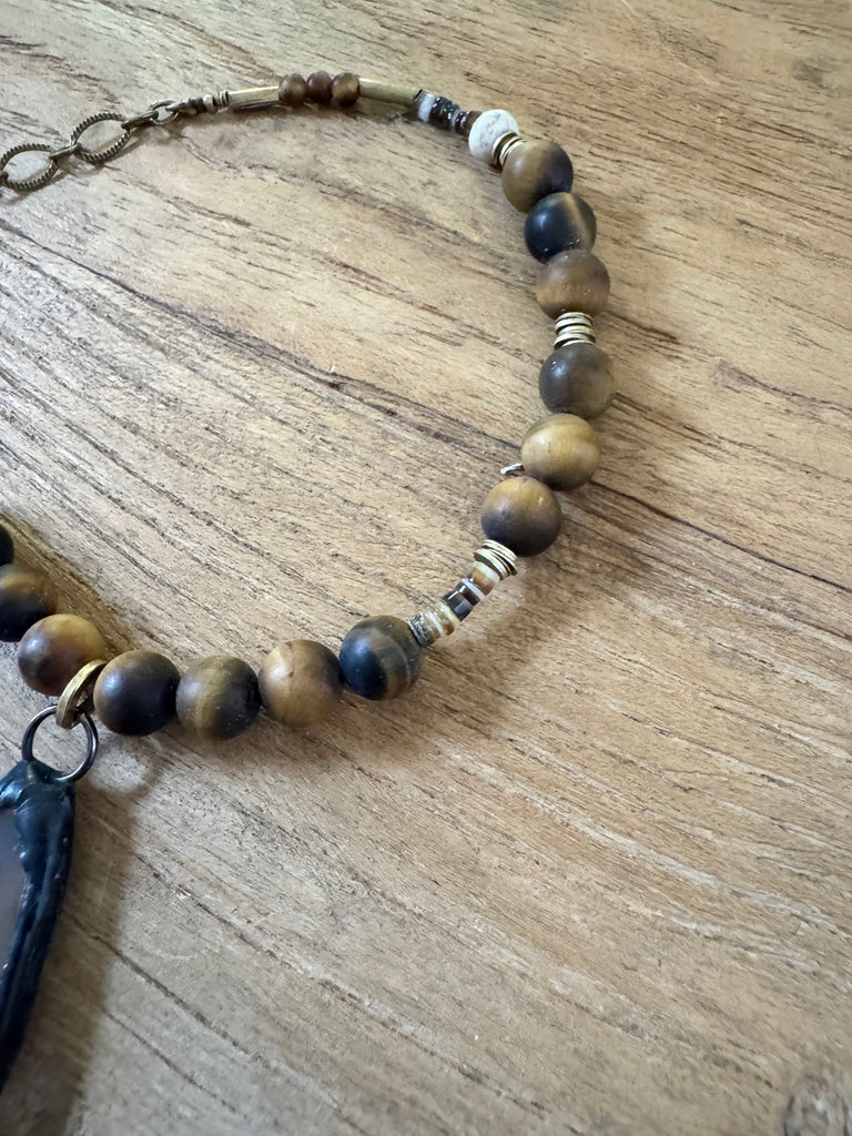 Matte Tiger Eye Agate Necklace