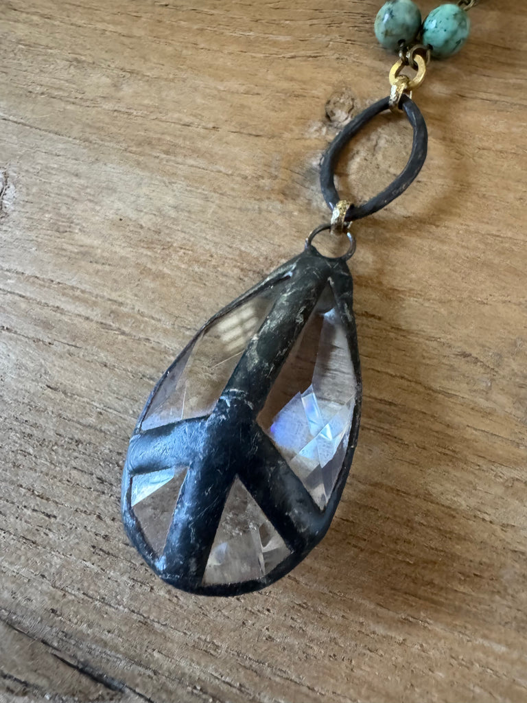 Turquoise Handsoldered Peace Necklace