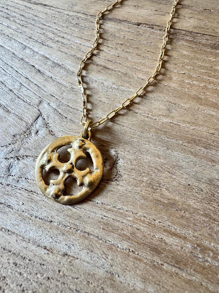 Ancient Cross Medallion Necklace