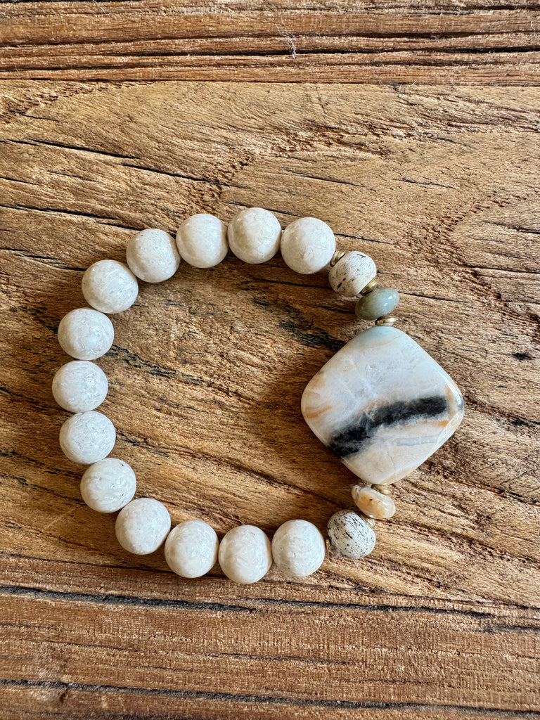 Harmony in Stone Handbeaded Stack Bracelets
