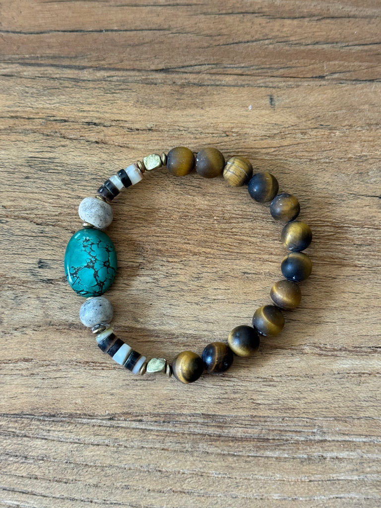 Desert Sky Handbeaded Stretch Bracelets