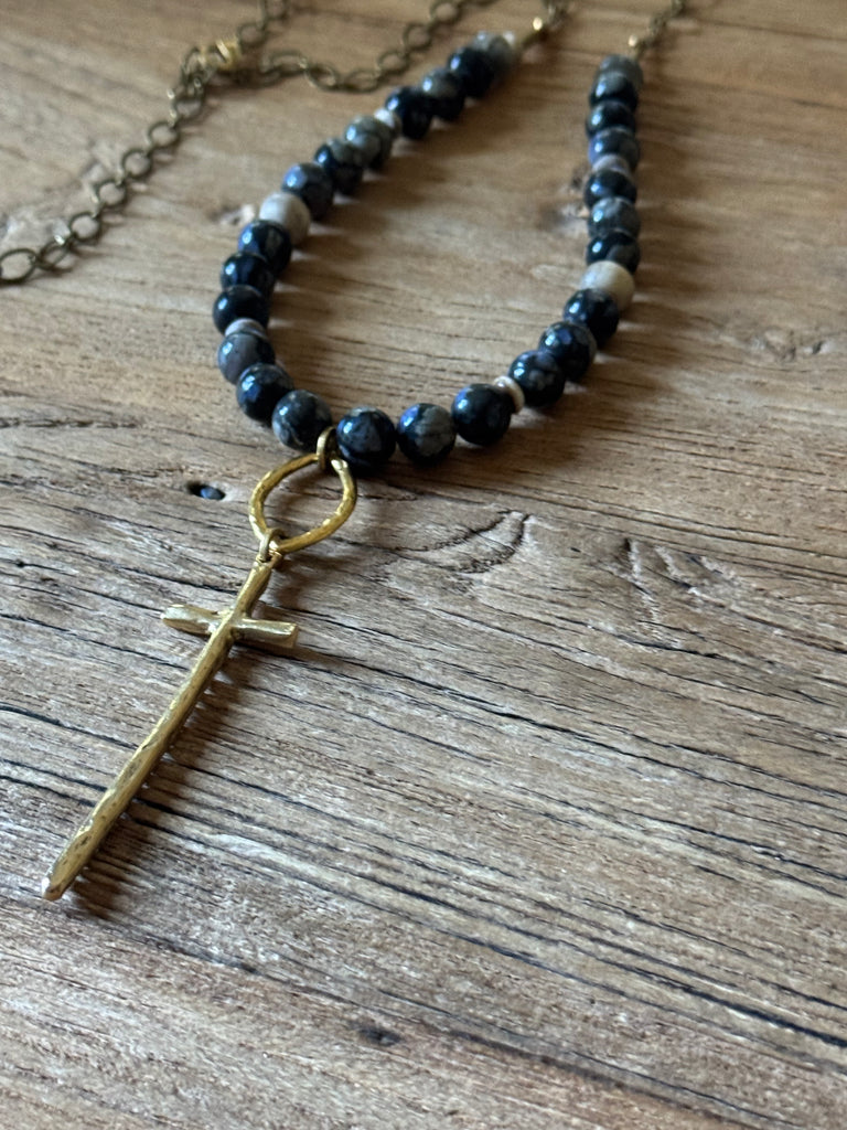 Midnight Relic Cross Necklace
