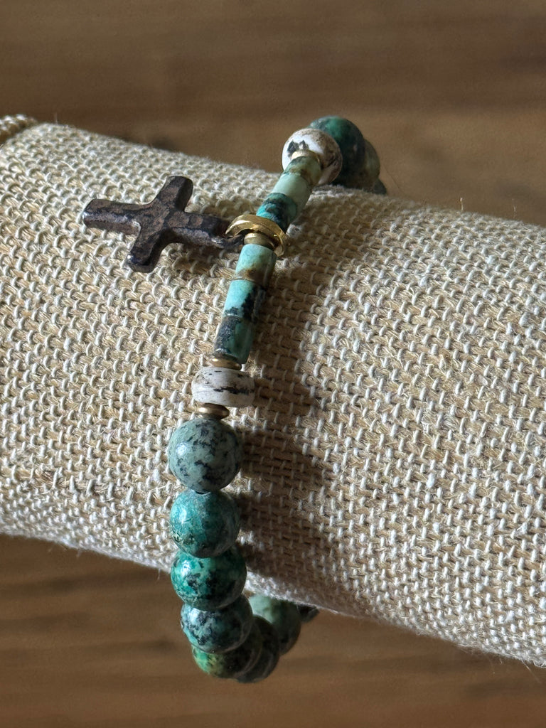 Turquoise Soul Handbeaded Stretch Bracelet