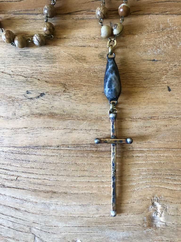 Artisan Cross Labradorite Necklace