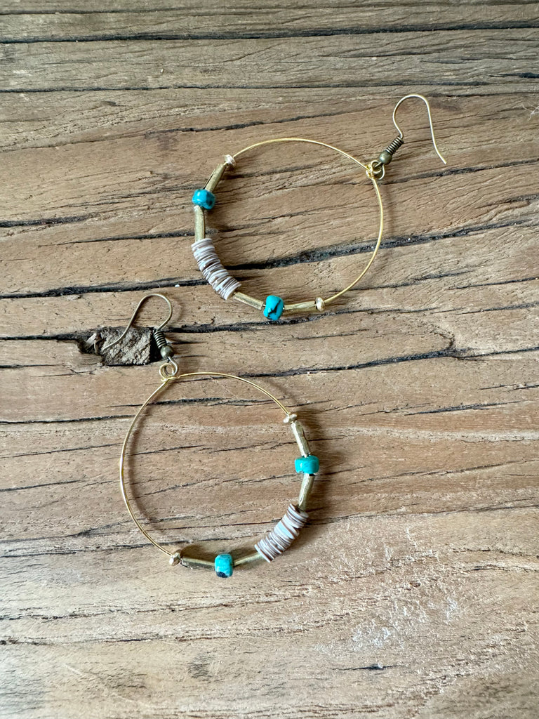 Taos Handbeaded Hoops