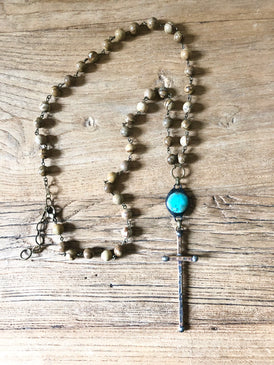 Artisan Cross Turquoise Necklace