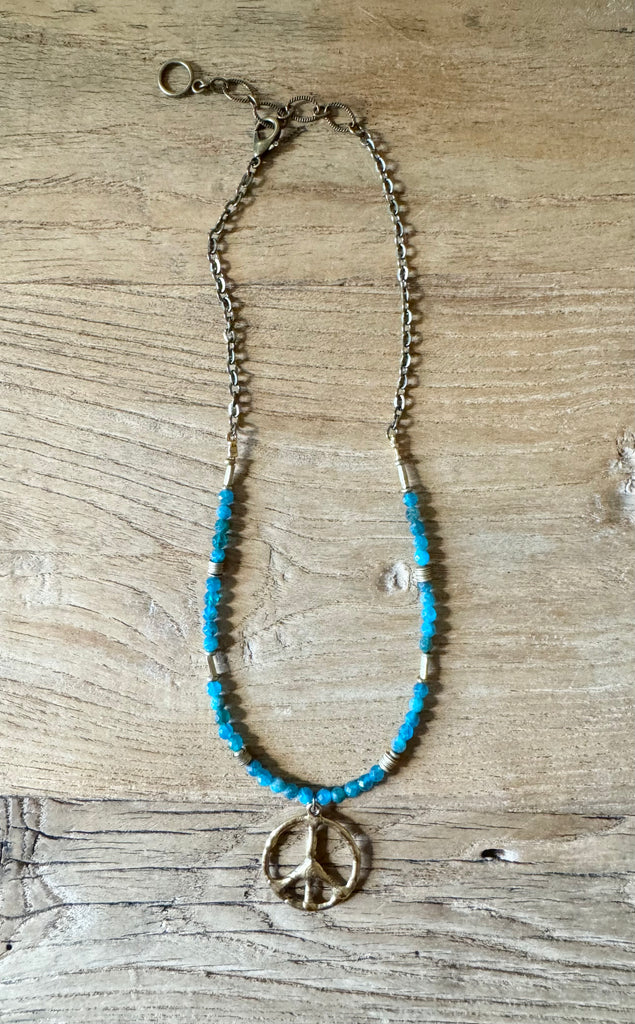 Bohemian Blue Peace Necklace