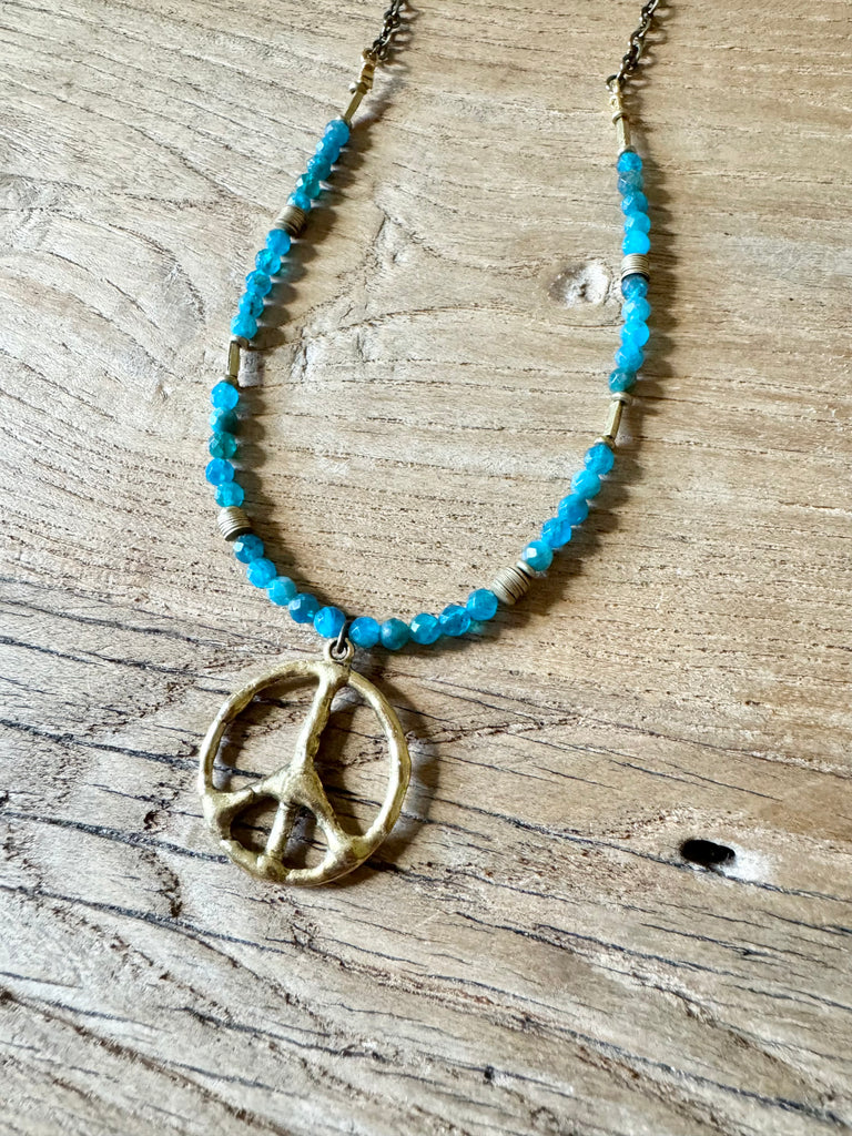 Bohemian Blue Peace Necklace