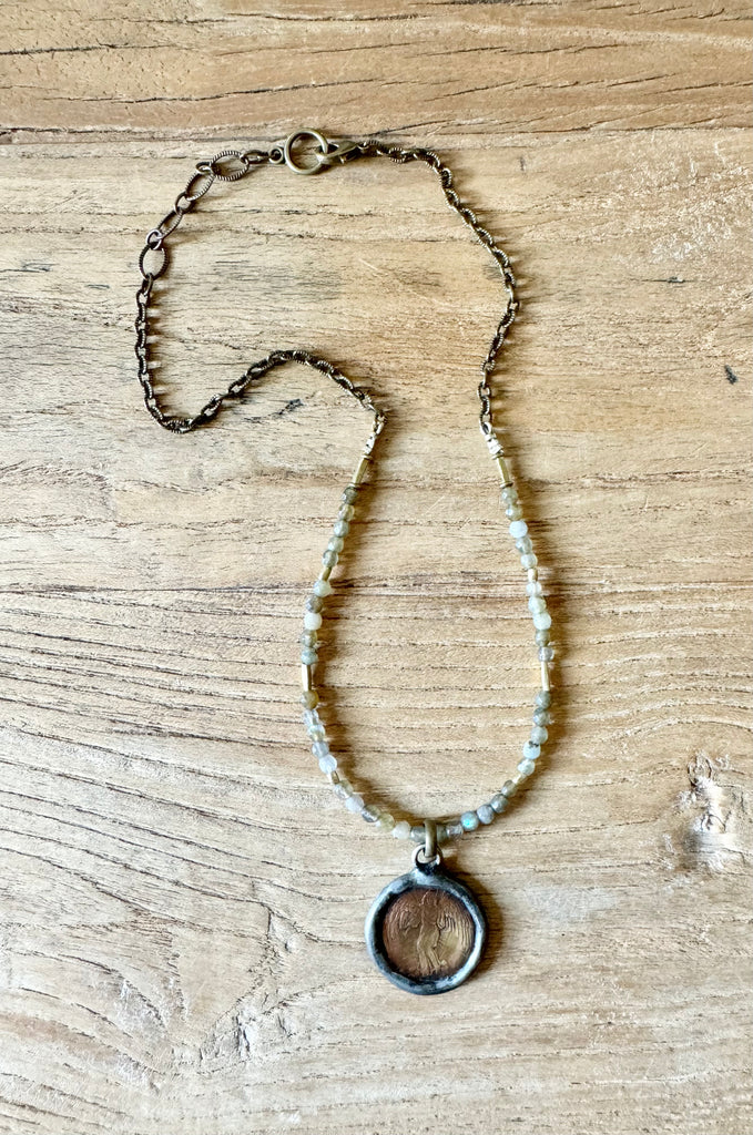 Labradorite Guardian Angel Necklace