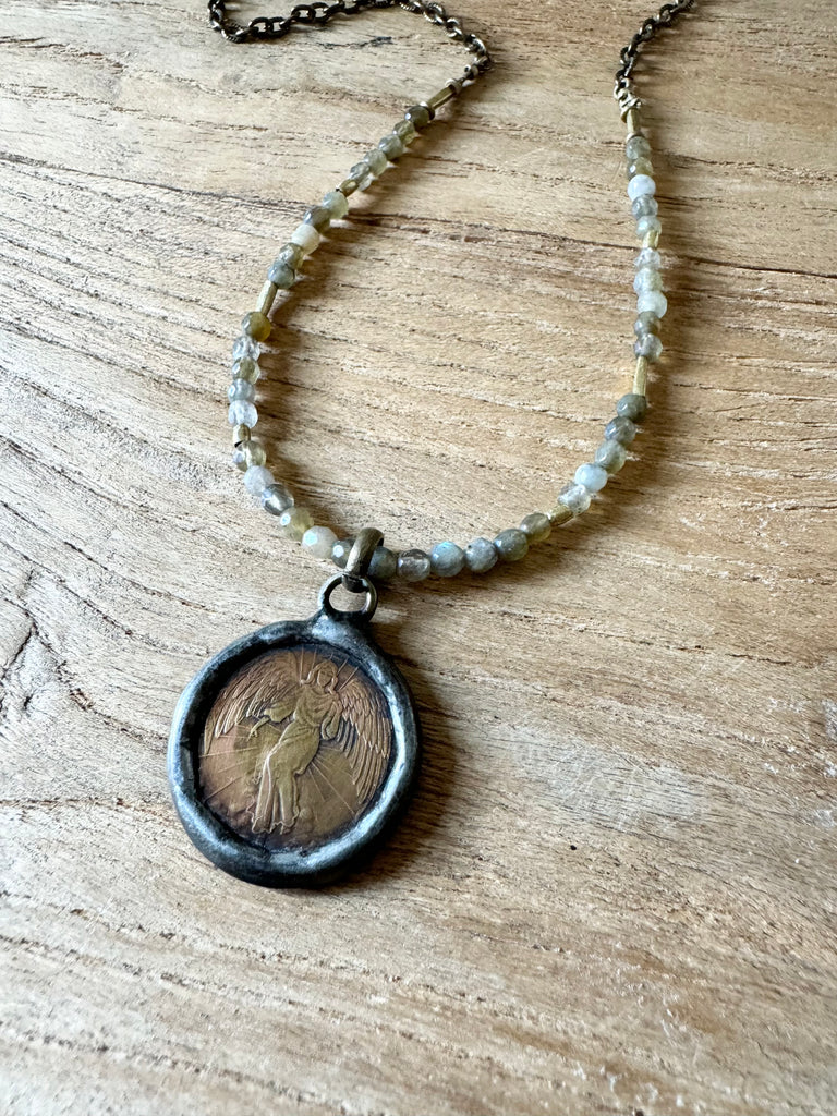 Labradorite Guardian Angel Necklace