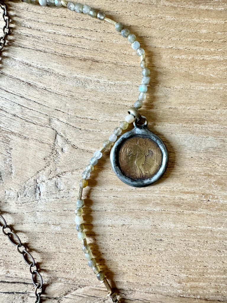 Labradorite Guardian Angel Necklace