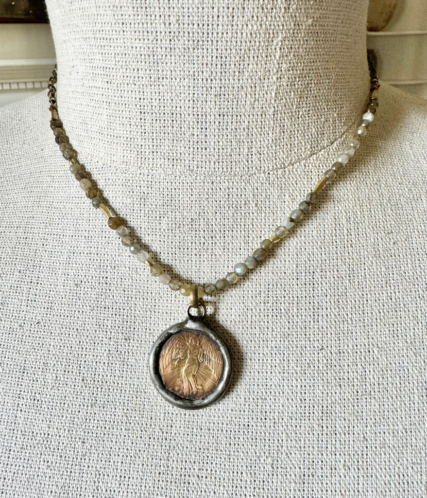 Labradorite Guardian Angel Necklace