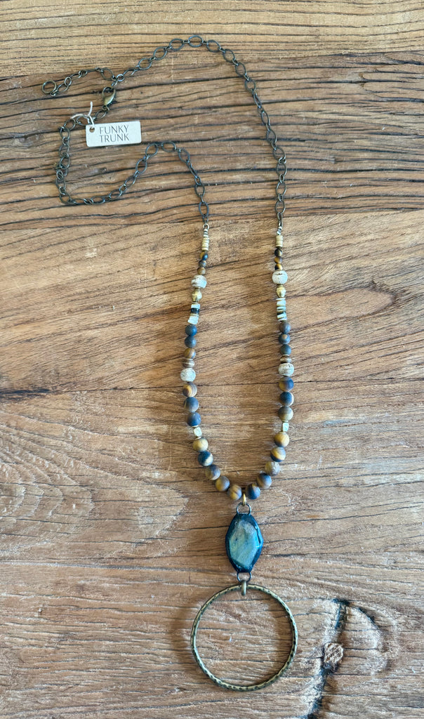 Blue Horizon Circle Necklace